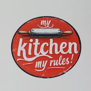 Vibrant Red Kitchen Wall Art - My Kitchen My Rules